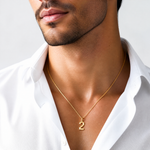 14k Large Brushed Diamond-cut Number 2 Charm - Model Shot