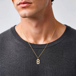 14k Medium Satin Number 8 Charm - Model Shot