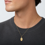 14k Miraculous Medal Pendant - Model Shot