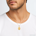 14k Miraculous Medal Pendant - Model Shot