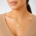 14k Saint Christopher Medal Charm - Model Shot