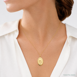 14k Saint Christopher Medal Pendant - Model Shot
