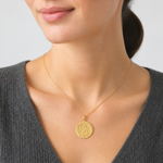 14k Saint Christopher Medal Pendant - Model Shot