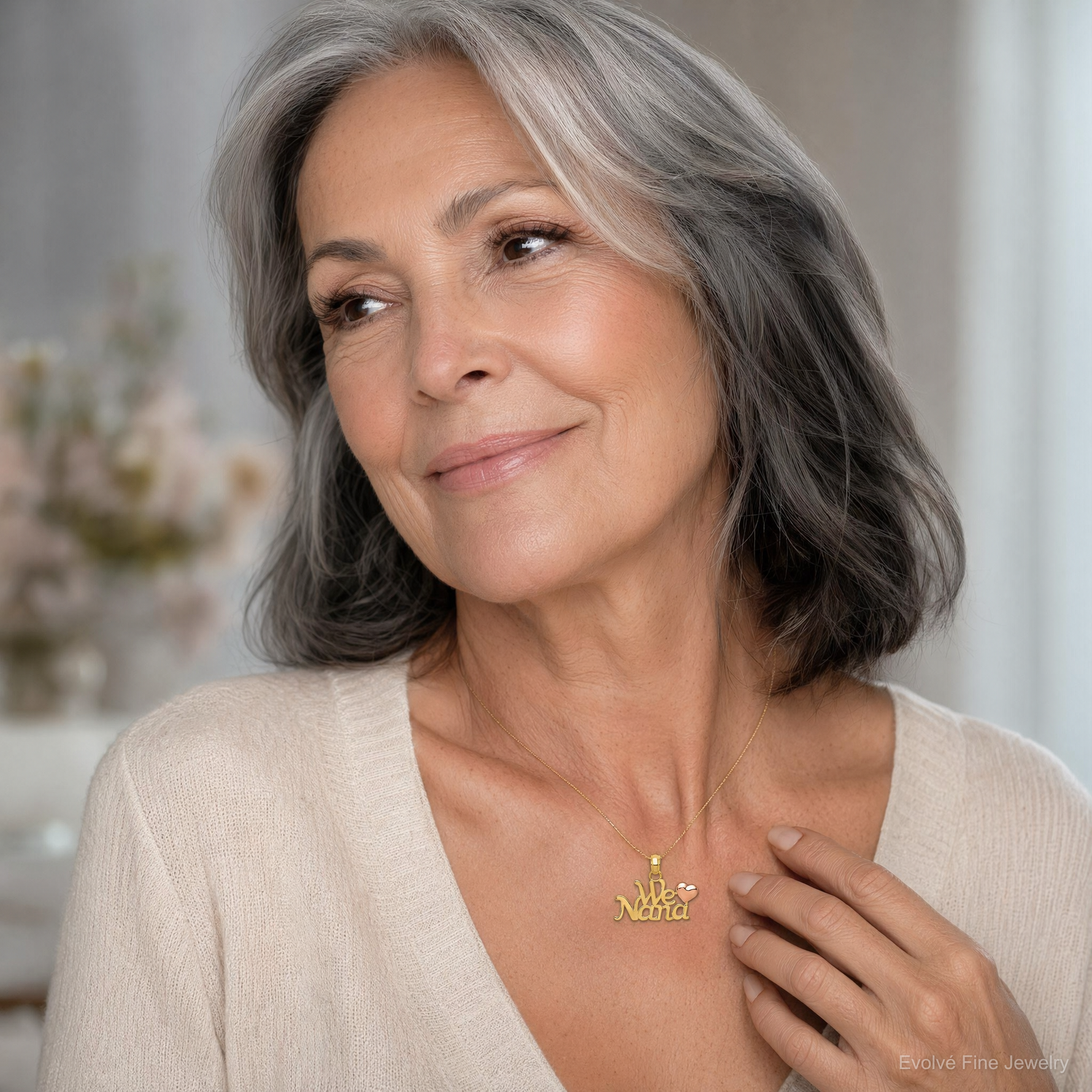 14k Two-Tone WE LOVE NANA Charm - Model Shot