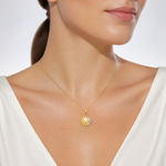 14k and Rhodium Sun and Moon Charm - Model Shot
