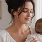 14k Enameled MOTHER - DAUGHTER Break-apart Pendant - Model Shot
