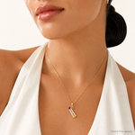 14K and Rhodium Enameled Lipstick Charm - Model Shot