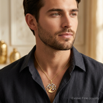 14K w/White Rhodium Diamond-cut Tree of Life Pendant - Model Shot