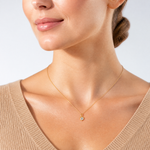 14ky April Synthetic Birthstone Heart Charm - Model Shot