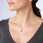 14ky July Synthetic Birthstone Heart Charm - Model Shot
