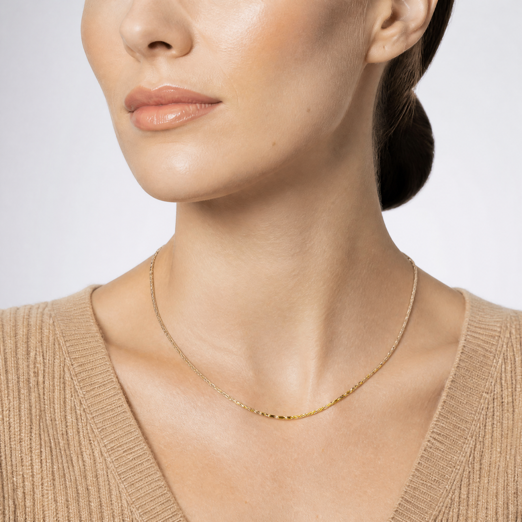 14k 1.8mm D/C Milano Rope Chain - Model Shot