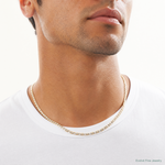 14k 3.7mm Lightweight PavÃ© Flat Cuban Chain - Model Shot