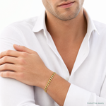 14k 7.2mm Lightweight PavÃ© Flat Cuban Chain - Model Shot