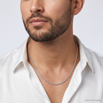14k White Gold .85mm Spiga with Spring Ring Clasp Chain - Model Shot