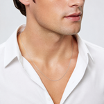 14k White Gold 1.15mm Rolo Pendant Chain - Model Shot
