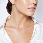 14k White Gold 1.4mm Forzantine Cable Chain - Model Shot