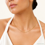 14k 2.1mm Solid Beveled Paperclip Chain - Model Shot