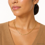 14k 3.5mm Solid Beveled Paperclip Chain - Model Shot