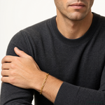 14k 3.5mm Solid Beveled Paperclip Chain - Model Shot