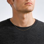 14k .8mm D/C Cable with Lobster Clasp Chain - Model Shot