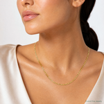14k 1.25mm Flat Figaro Pendant Chain - Model Shot