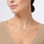 Sterling Silver Rhodium-Plated Anchor & Eternity Symbol 17 +1in Necklace - Model Shot