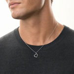 14k White Gold 1/15ct. Diamond Heart Pendant - Model Shot