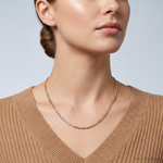 14k 2.75mm Tri-color Gold Pavé Valentino Chain - Model Shot