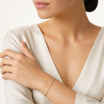 14k 2.3mm Semi-solid with Rhodium PavÃ© Figaro Chain - Model Shot