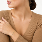 14k 3.2mm Semi-solid with Rhodium PavÃ© Figaro Chain - Model Shot