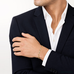 14k 5.25mm Semi-solid with Rhodium PavÃ© Figaro Chain - Model Shot