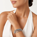 Sterling Silver Rhodium-plated 3 Intertwined Stretch Mesh Bracelets - Model Shot