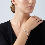 Sterling Silver 2.25mm Solid Polished Plain Slip-On Bangle Bracelet - Model Shot