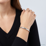 Sterling Silver 6.25mm Solid Polished Plain Slip-On Bangle Bracelet - Model Shot