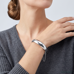 Sterling Silver Rhodium-plated 12.00mm Hinged Bangle Bracelet - Model Shot