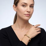 Sterling Silver Gold-plated 8mm Hinged Bangle - Model Shot