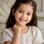 Sterling Silver RH-plated Polished 4mm w/ Safety Hinged Children's Bangle - Model Shot