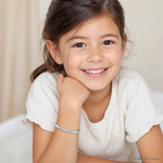 Sterling Silver Rhod-plated Polished & Domed 6mm Children's Cuff Bangle - Model Shot