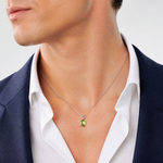 Sterling Silver Rhodium-plated Peridot Pendant - Model Shot