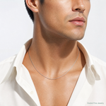 Sterling Silver Rhodium-plated .9mm Box Chain - Model Shot