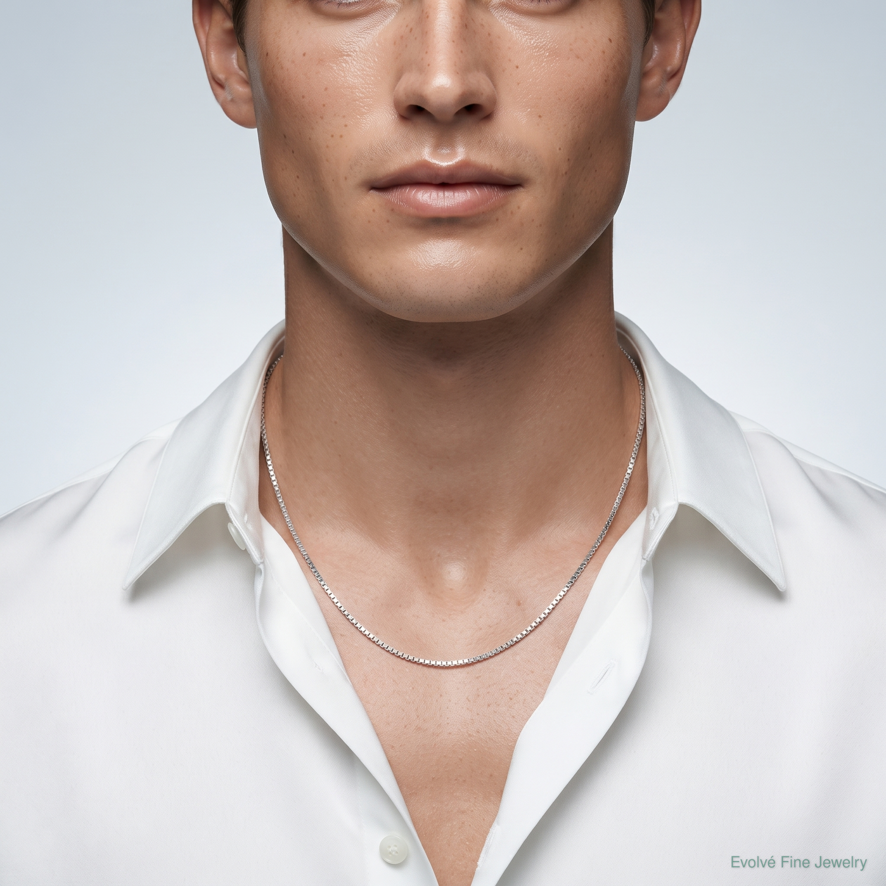 Sterling Silver 1.25mm Box Chain - Model Shot