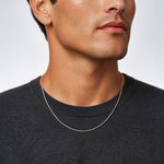 Sterling Silver Rhodium-plated 1.25mm Box Chain - Model Shot