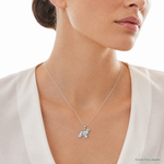 Sterling Silver Rhodium-plated Textured 3D Cocker Spaniel Pendant - Model Shot
