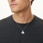 Sterling Silver Rhodium-plated Polished Horse Head Pendant - Model Shot