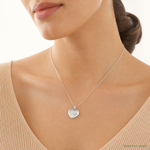 Sterling Silver E-coated CZ Heart Pendant - Model Shot