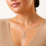Sterling Silver Rhodium-plated CZ Snowflake Pendant - Model Shot