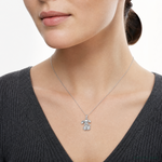 Sterling Silver Rhodium-plated Enameled Dog Charm Pendant - Model Shot