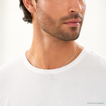 Sterling Silver Polished Cross Pendant - Model Shot