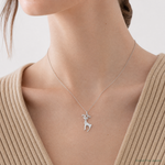 Sterling Silver Deer Charm - Model Shot