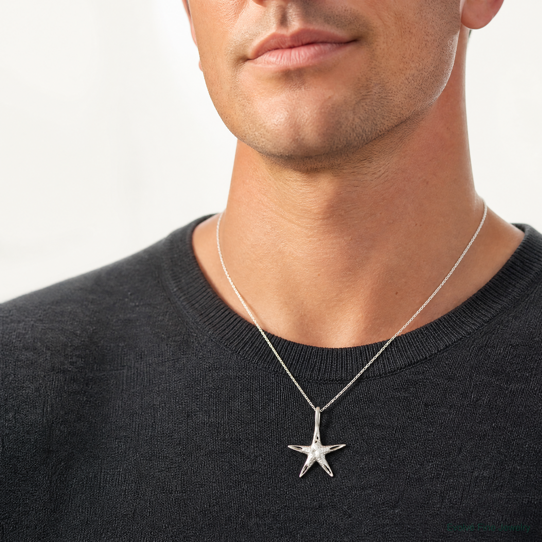 Sterling Silver Starfish Charm - Model Shot